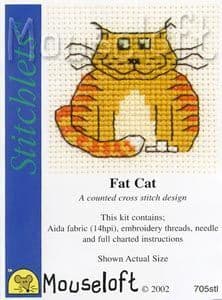 Mouseloft Fat Cat Stitchlets cross stitch kit